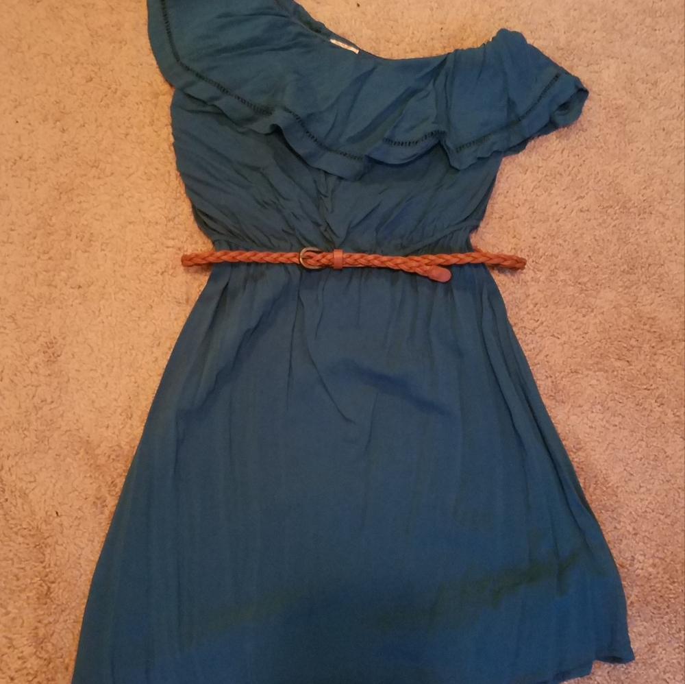 Mudd size medium, blue, short, one shoulder dress